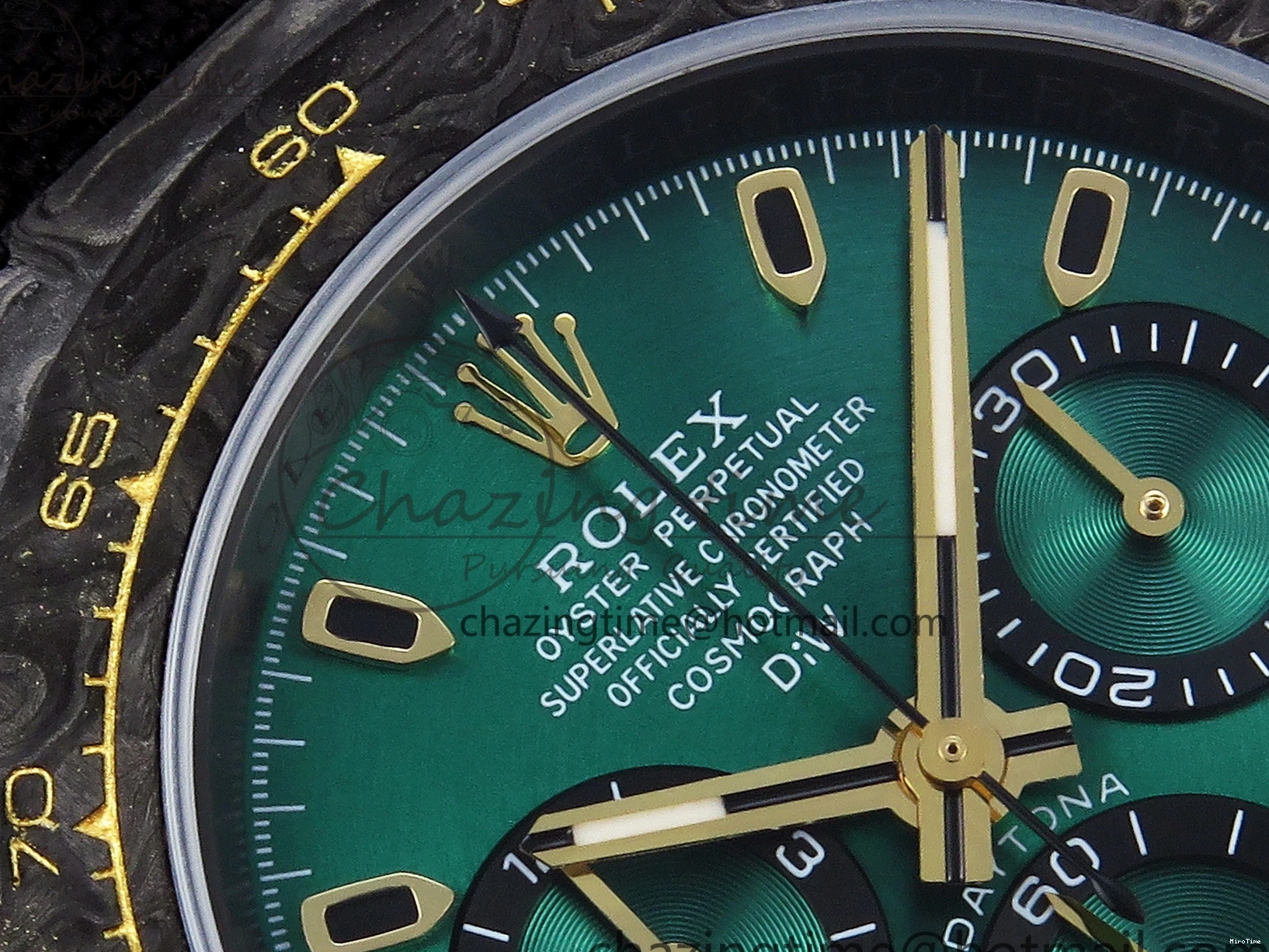MiroTime 0407 TimelessDesign Daytona DIW Carbon YG Case and Bezel DIWF Edition Green Dial on Black Nylon Strap A 1883